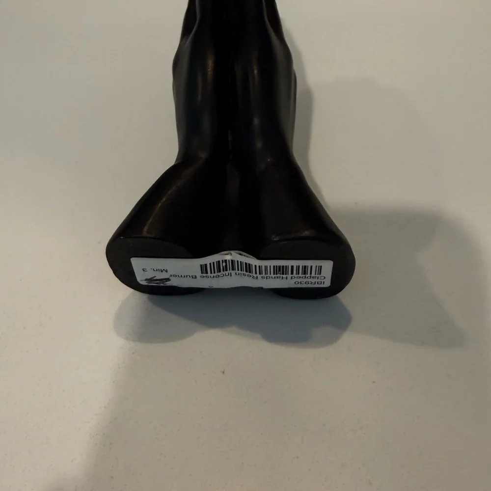 Incense Holder‎ Black Resin Praying Clapping Hands New With Tag